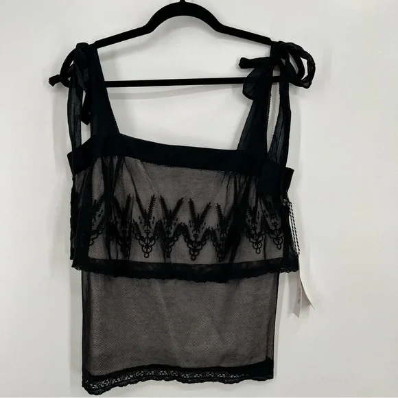 NWT St.Roche Cloud Top Floral Lace Blouse Top Tie Strap Layered Gothic 6 - Picture 3 of 10